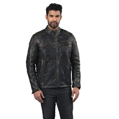 Men's Vintage Black Leather Jacket