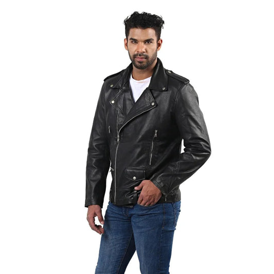 Men's Vintage Black Leather Jacket