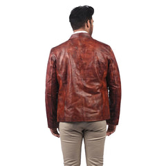 Men's Vintage Brown Leather Blazer Jacket