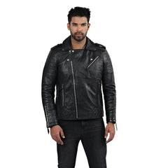Men's Vintage Style Quilted Leather Jacket