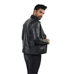 Men's Vintage Style Quilted Leather Jacket