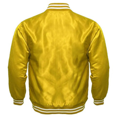 Men's Yellow Satin Varsity Jacket