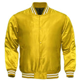 Men's Yellow Satin Varsity Jacket