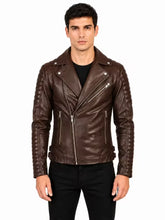 Men's Black Sheepskin Leather Jacket with Padded Channel Sleeves, side view