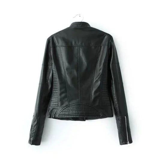 Premium Women's Black Leather Jacket