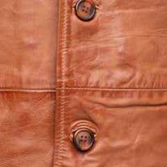 Premium men’s button up leather coat