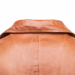 Premium men’s button up leather coat