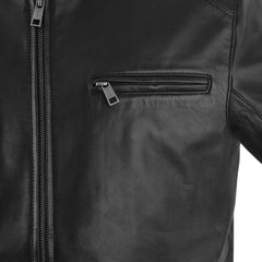 Real Black Leather Jacket for Men