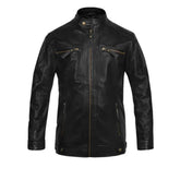 Slimfit Black Leather Jacket for Men