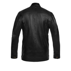 Slimfit Black Leather Jacket for Men