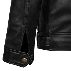 Slimfit Black Leather Jacket for Men