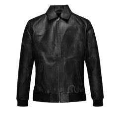 Sleek Classic Black Leather Jacket