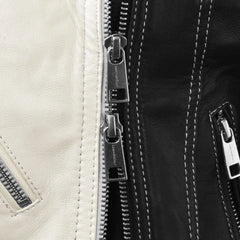 Stylish Black and White Leather Jacket