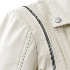 Stylish Black and White Leather Jacket