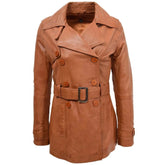 Tan Belted Trench Coat for Women