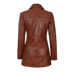 Vintage-Inspired Brown Leather Jacket for Women
