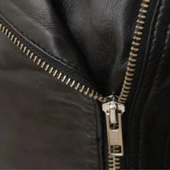 Women Black Belted Leather Jacket
