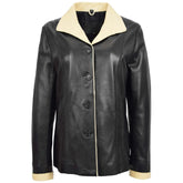Women Black Leather Office Jacket