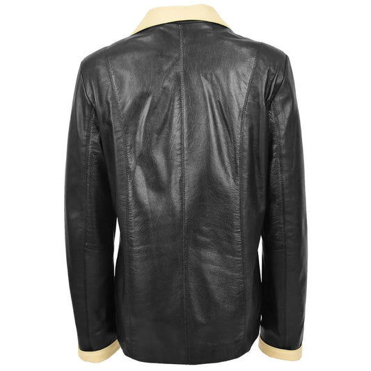 Women Black Leather Office Jacket