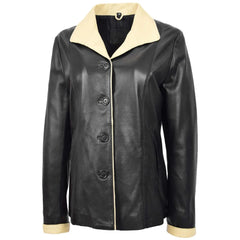Women Black Leather Office Jacket