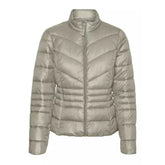 Women Black Puffer Jacket with Quilted Design