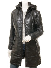 Women's Black Quilted Leather Coat