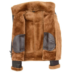 Women Black Shearling Aviator Jacket