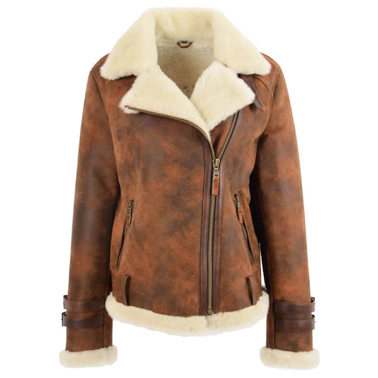 Women Brown Shearling Jacket