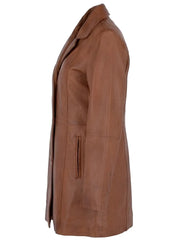 Women Italian Trench Leather Coat