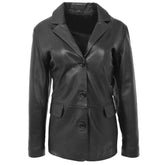 Women's Premium Black Leather Coat