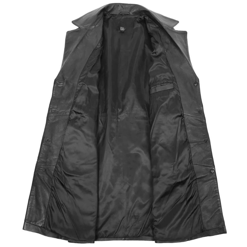 Women's Black Leather Long coat Women's Black Leather Long coat