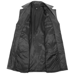 Women's Black Leather Long coat
