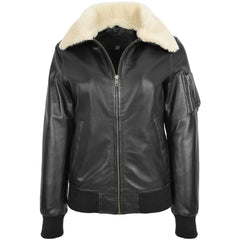 Women Winter Shearling Bomber Jacket