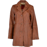 Women Italian Trench Leather Coat