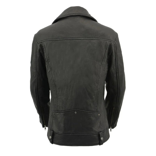 Women Vintage-Inspired Leather Jacket