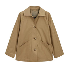Women's Beige Cotton Trench Jacket