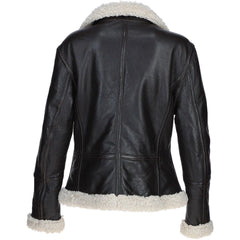 Women's Black Leather Shearling Classic Jacket