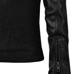Women’s Black Leather Jacket Hooded