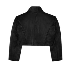 Women’s Black Leather Bolero Jacket