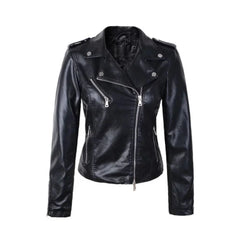 Women's Black Asymmetrical Zipper Jacket