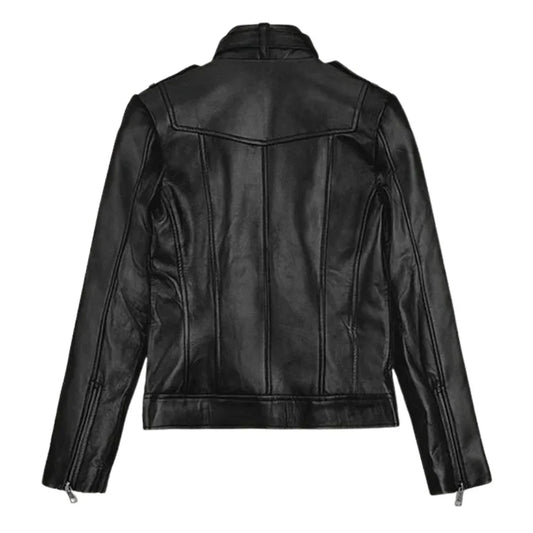 Women’s Black Multi-Pocket Leather Jacket