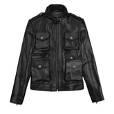 Women’s Black Multi-Pocket Leather Jacket