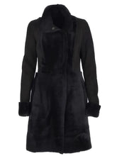 Women's Black Shearling Fur Coat