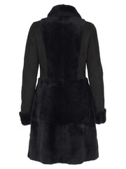 Women's Black Shearling Fur Coat