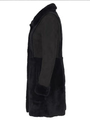 Women's Black Shearling Fur Coat