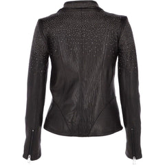 Women's Black Studded Leather Jacket