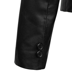 Women’s Classic Black Leather Blazer Jacket