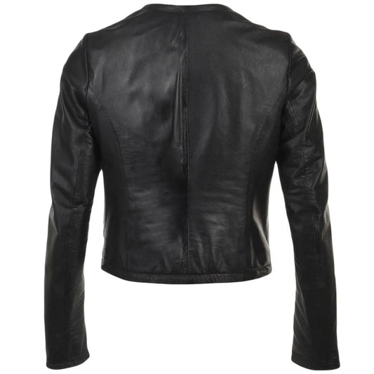 Women's Classic Black Leather Jacket