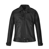 Women’s Classic Black Zipper Leather Jacket