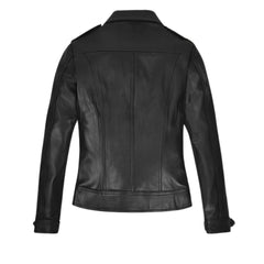 Women’s Classic Black Zipper Leather Jacket